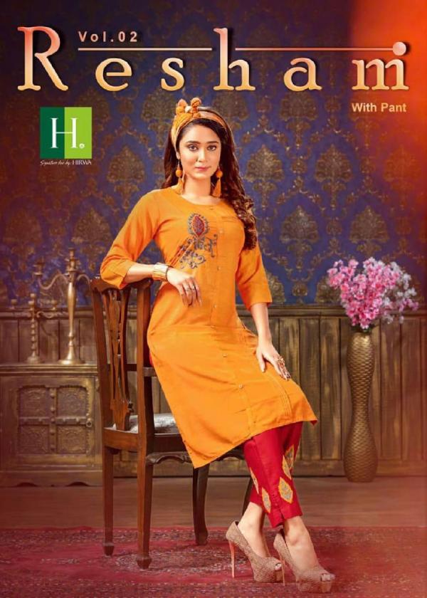 Hirwa Resham Vol 2 Silk Designer Exclusive Kurti pent collection